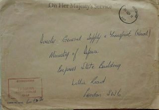Bahrain 1971 O.  H.  M.  S.  Field Post Cover With Commander Naval Forces Gulf Cachet