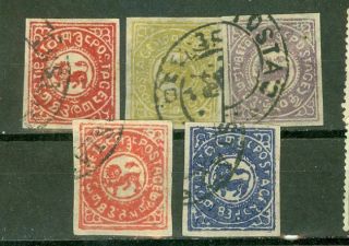 China / Tibet Old Group Of 5 Stamp Lot 2619 Status Unknown