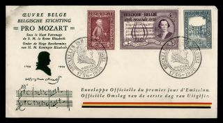 Dr Who 1956 Belgium Brussels Mozart Fdc Pictorial Cancel C120753