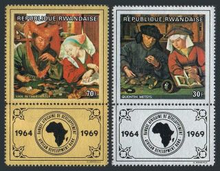Rwanda 295 - 296,  Mnh.  Michel 335 - 336.  African Development Bank,  50,  1969.  Painting.