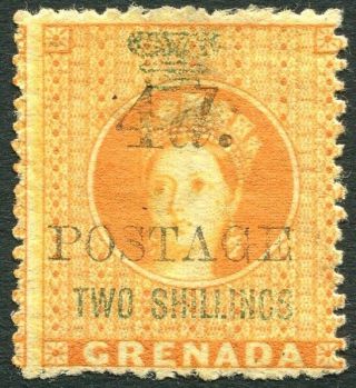 Grenada - 1888 - 91 4d On 2/ - Orange Sg 42 Mounted V25477