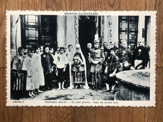 China Old Postcard Mission Chinese General Wedding Festival