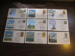 15 - Covers Fdc Colorano Silk Cachet History Aviation & The Graf Zeppelin 1980 - 83