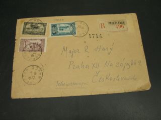 Morocco 1932 Registered Cover To Czechoslovakia Faults 30027