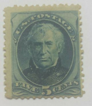 Us Scott 179 - 1875 5 Cent Taylor - Blue - Mint/hinged/original Gum - Cat Val $650.  00