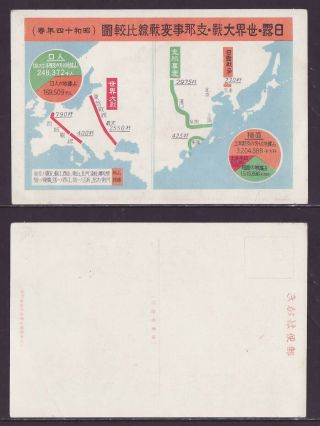Japan Wwii Military Map Picture Postcard Russo - Japanese World War China Incident