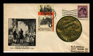 Us Cover Alexandria Virginia George Washington Bicentennial Pasted On Sticker