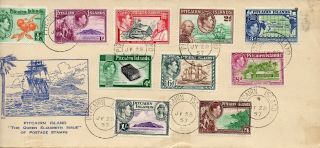 Pitcairn Islands Stamps King George V1 Definitives On A Qe11 Cover Dated 1957
