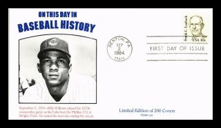 Dr Jim Stamps Us Frank C Laubach Baseball History Billy Williams Fdc Cover