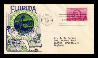 Dr Jim Stamps Us Florida Centennial First Day Cover Scott 927 D W Knapp