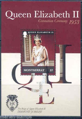 Montserrat 2012 Diamond Jubilee Of Queen Elizabeth Ii Souvenir Sheet Nh