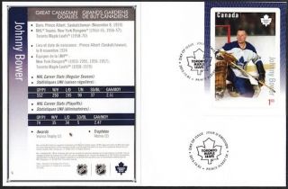 Canada 2875 - Johnny Bower Hockey Card Stamp On First Day Cover - Only 10 Made