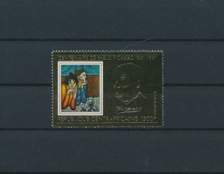 Lk47774 Central Africa Picasso Art Paintings Stamp In Gold Mnh