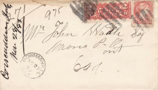 Canada 1888 Registered Cover & Content Bowmanville Ont To Orono Ont 5c Rate