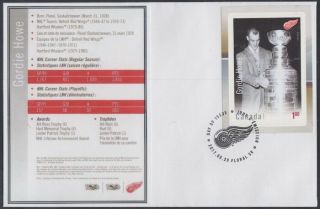 Canada 3035 - Legends Of Hockey Gordie Howe On First Day Cover
