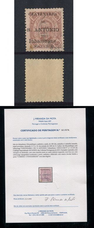 Portugal Inhambane (mozambique) D.  Carlos 100r " Cent.  St.  Antonio ",  Read