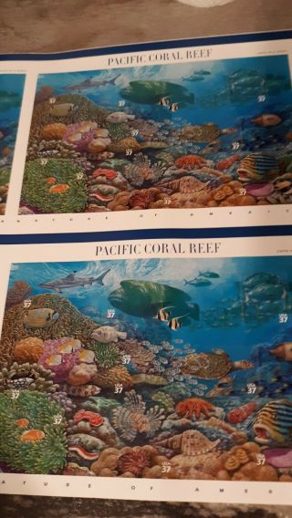 2 - Pacific Coral Reef press sheets MNH Nature of America 3831 16 total 2
