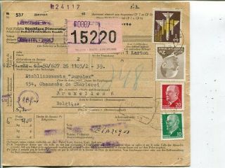 Germany Ddr Parcel Card To Belgium 1969