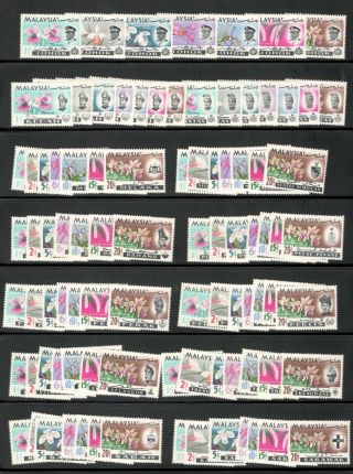 Malaysia 1965 Orchids Complete All 13 States Omnibus Mnh Stamps