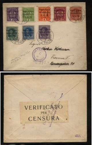 Austria Overprinted Stamps On Cover,  Double Censor Ms0722