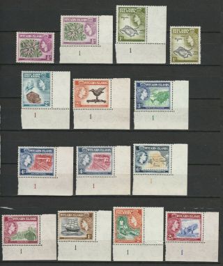 Pitcairn Island 1957 - 63 Elizabeth Ii Definitives Plate Marginals,  Shades Mnh