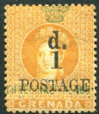 Grenada - 1886 1d On 1½d Orange Sg 37 Mounted V22797