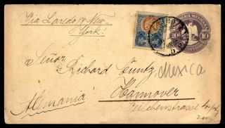 Mexico 1905 Uprated Postal Stationery Cover To Germany Hannover