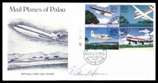 Mayfairstamps Us Fdc 1985 Palau Block Autographed By Stamp Designer Planes First