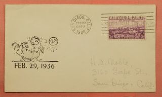 1936 773 Ca Pacific Intl Expo Station San Diego Leap Year Cancel