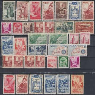 246) Morocco 1940 / 1955 Never Hinged,  Lightly Hinged Sets - Perfect