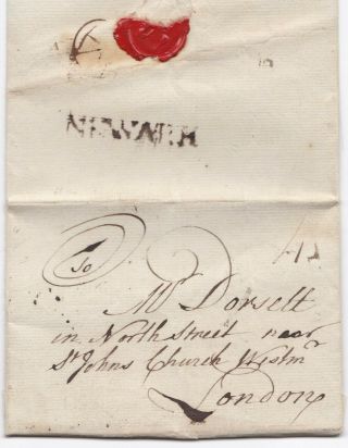 1771 Newark Pmk Letter Richard Stenton Southwell House Lease Dorsett London