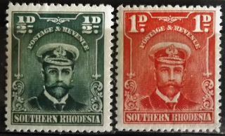 SOUTHERN RHODESIA KG V 1924 - 29 PART SET MH 1/2d - 1/ - 10 STAMPS S.  G.  1 - 10 VGC 2