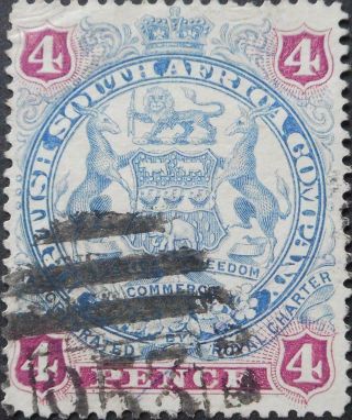 Rhodesia 1897 4d With Barred 953 Postmark