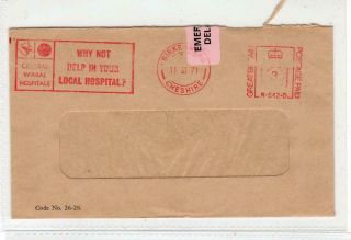 Gb - Cheshire: 1971 Strike Mail Cover With Emergency Delivery Label (c44983)