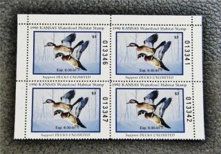 Nystamps Us Kansas Duck Stamp 4 Og Nh $32