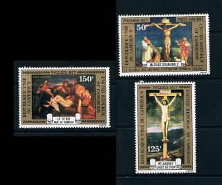 Cameroon Stamps,  1977 Easter 838 - 40,  Scott C240 - 2 Mnh