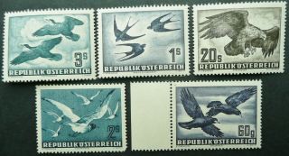 Austria 1950 - 53 Airmail Birds Stamp Group Upto 20s - Mnh - See