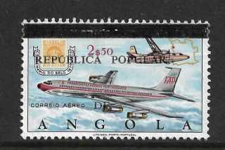 Republica Popular Ovpt On Portuguese Angola 1980 Aircraft