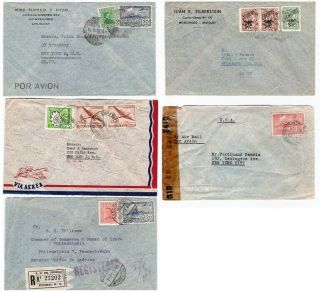 Uruguay Cover Lot X 5 Airmail