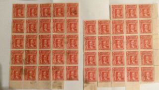 Chile.  3 Blocks Of More Than 50 Stamps Colon 1 & 2 Cents 1905 - 1909,  Sc 69&83 Mnh