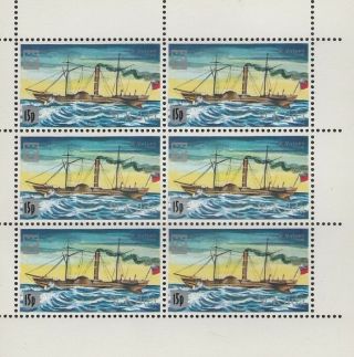 Gb Locals - St Kilda 6937 - 1971 Ships 15p On 2s6d Complete Perf Sheet Of 6 U/m