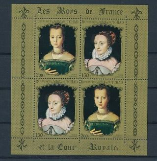 D001025 Paintings Kings Of France Royal Court Marie De Medicis S/s Mnh Chad