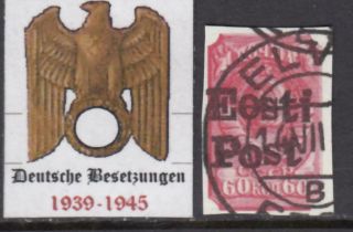 Germany - Reich 1941 - 45 Occup (dt Bes. ) Eastland Elva Stamp,  Cancellation Essay?