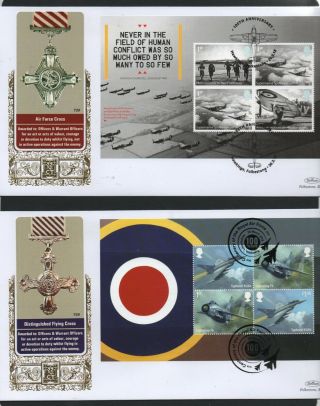 Gb 2018 Benhams Gold Fdc Centenary Of Raf Booklet Panes 5 Pmk Stamps On 5 Covers