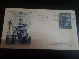 Fdc Nova Scotia Canada First Day Cover 1934 400th Year