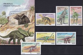 Guinea 1997 S/sheet & Stamps Prehistoric Dinosaurs Mammoth Reptiles Mnh