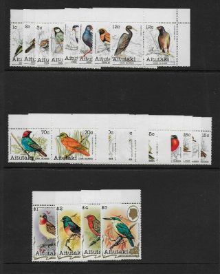 1981 Aitutaki: Birds 1st Series - Complete Set Of 66 Stamps Mnh