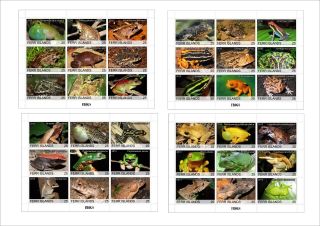 Frogs Frog 6 Souvenir Sheets Mnh Imperforated