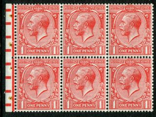 Gb Kgv 1913 Booklet Pane 1d X6 Sg Nb.  7ae Wmk Inverted Unmounted (cat.  £120)