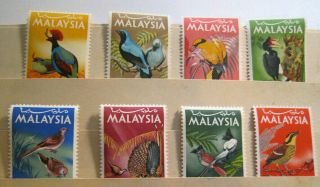 Malaysia 1965 Birds Complete Set To $10 Sg 20 - 27 Mnh